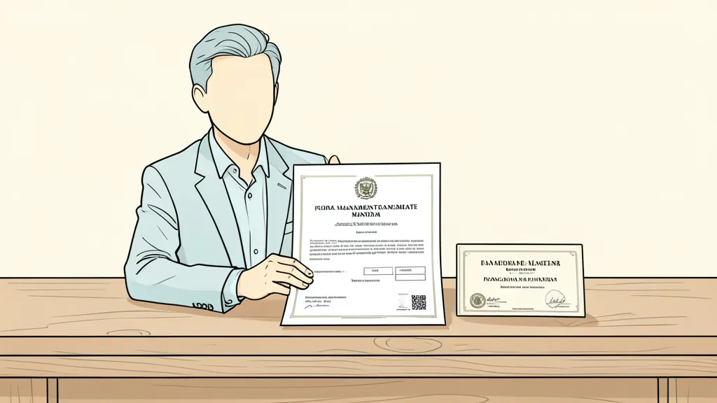 Agent immobilier présentant un mandat de gestion locative et sa carte professionnelle