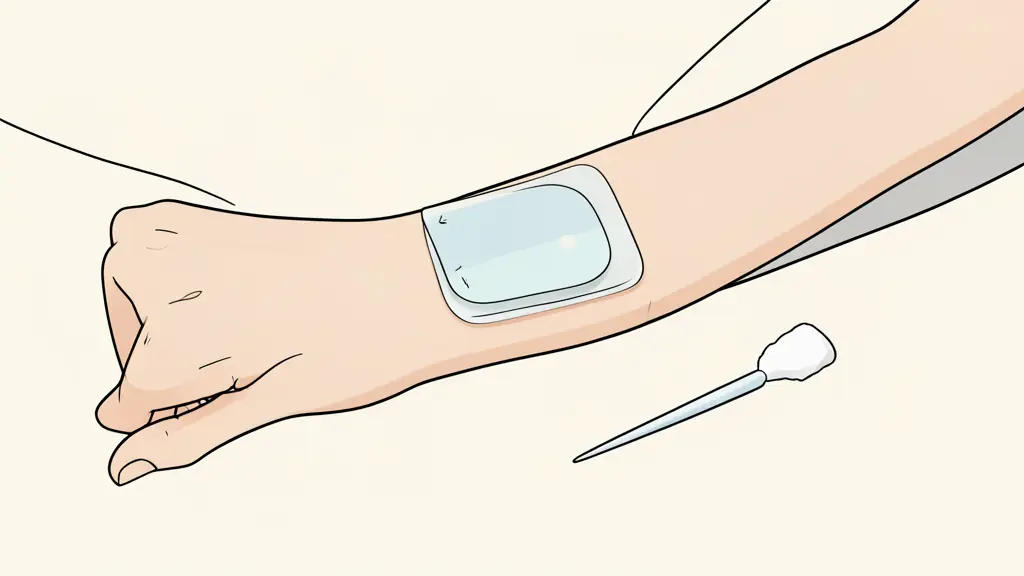 Test cutané de l'Icht ime sur un poignet avec un coton médical à proximité
