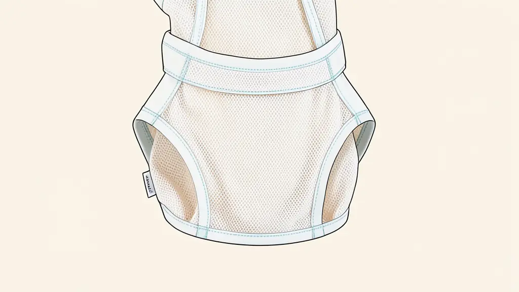 Détail du tissu d'un porteur bébé avec maille respirante et coutures renforcées