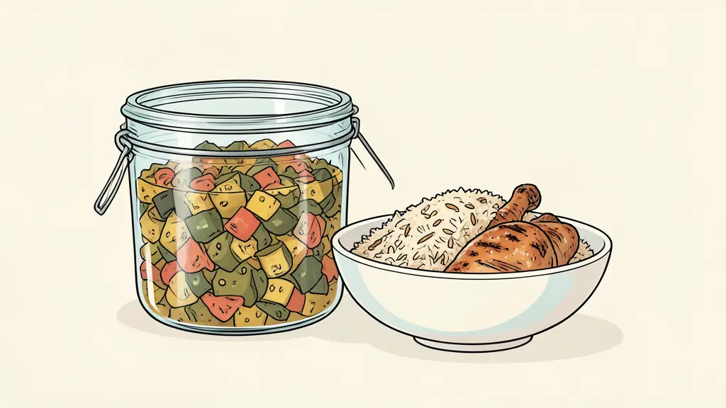Bol de riz basmati et blanc de poulet grillé pour accompagner la ratatouille