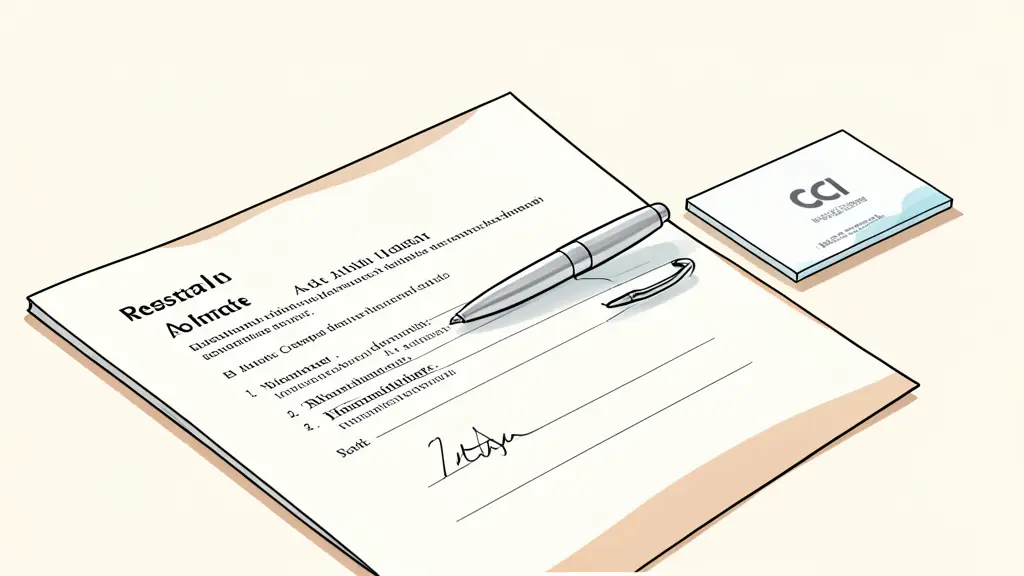 Contrat de gestion immobilière sur un bureau en bois avec un stylo argenté prêt pour la signature