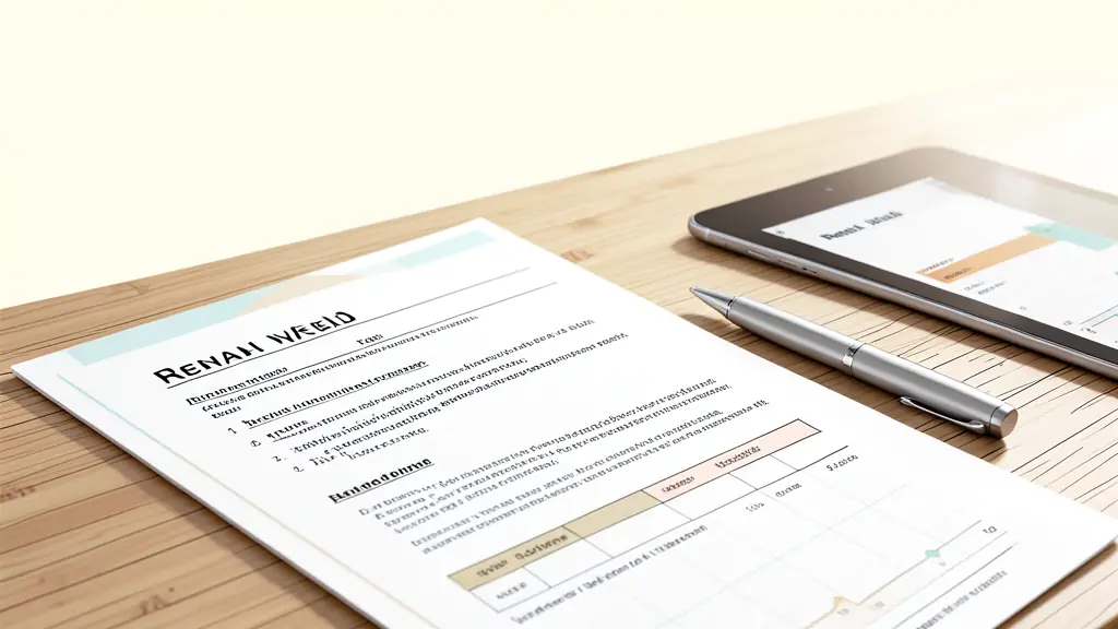 Contrat de gestion locative avec un stylo argenté et une tablette numérique sur un bureau en bois